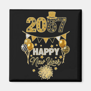 Funny Six Seven 67 Meme Happy New Year Magnet