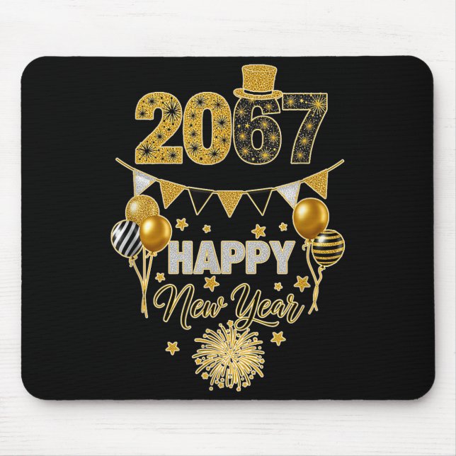 Funny Six Seven 67 Meme Happy New Year  Mouse Pad (Front)