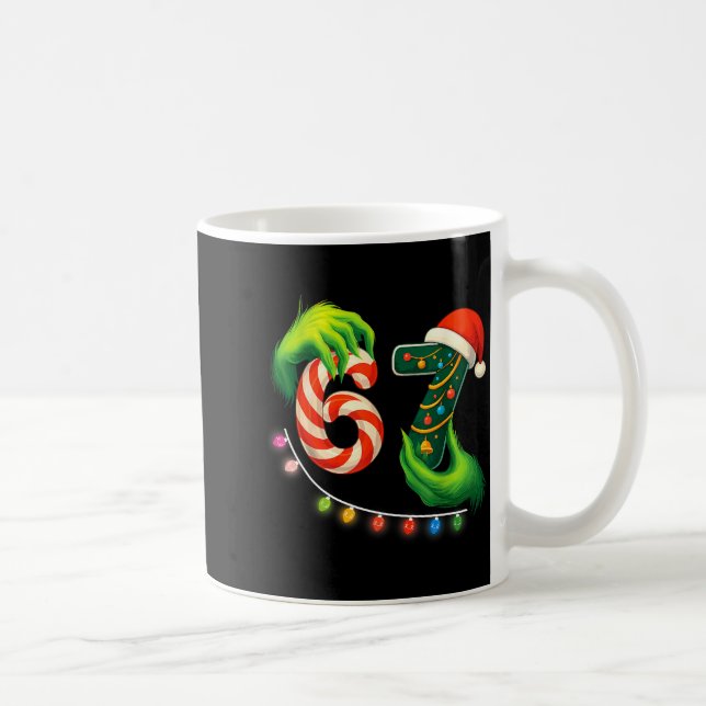 Funny Six Seven 67 Meme Santa Christmas Brainrot P Coffee Mug (Right)
