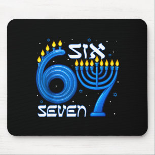 Funny Six Seven 67 Meme Sarcastic Hanukkah Chanuka Mouse Pad