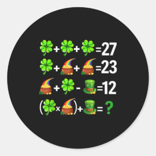Funny six seven 67 meme st patricks day math classic round sticker