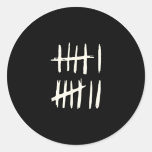 Funny Six Seven 67 Meme Tally Marks 6 7 Numbers Classic Round Sticker
