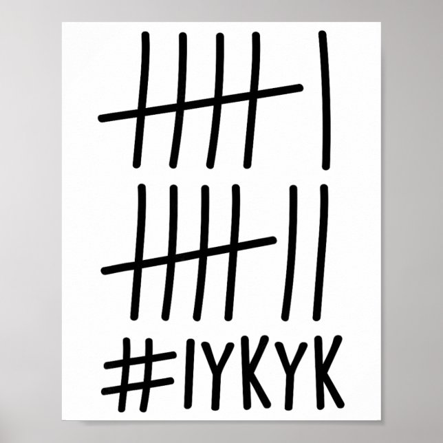 Funny Six Seven 67 Meme Tally Marks If You Know Yo Poster (Front)