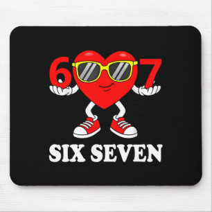 Funny Six Seven 67 Meme Valentine Men Women Boys G Mouse Pad
