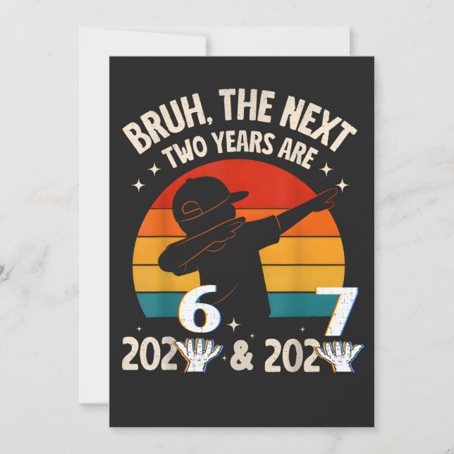 Funny Six Seven “67” NYE Kids New Year 2026-2027  Holiday Card (Front)
