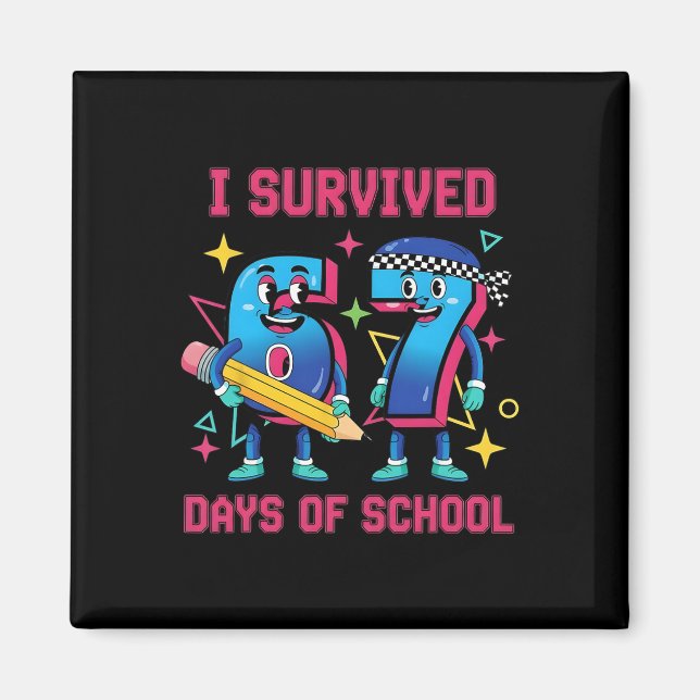 Funny Six Seven 67 School Meme Number Humor  Magnet (Front)
