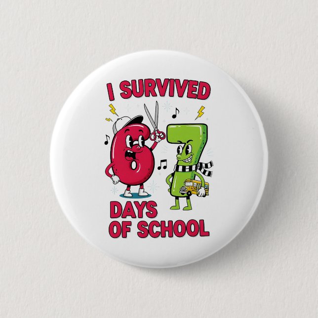 Funny Six Seven 67 School Meme Numbers Teacher Stu 6 Cm Round Badge (Front)