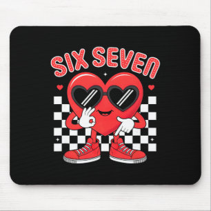 Funny Six Seven 67 Valentine Day Heart Men Boys Ki Mouse Pad