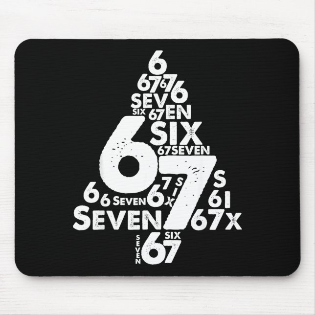 Funny Six Seven 6 7 Christmas Tree Meme Christmas  Mouse Pad (Front)
