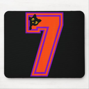 Funny Six Seven 6 7 Halloween Black Cat Teacher Mouse Pad
