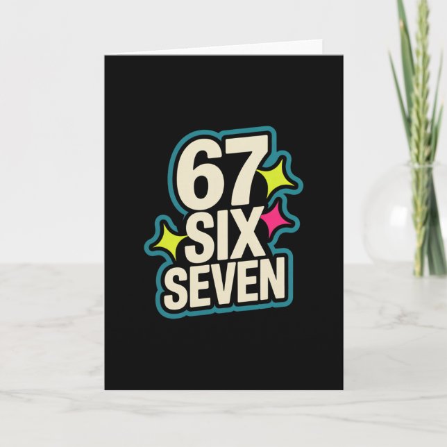 Funny Six Seven 6 7 Meme 1  Card (Front)
