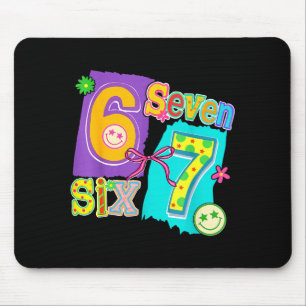 Funny Six Seven 6 7 Meme 67 Design For Women Girls Mouse Pad