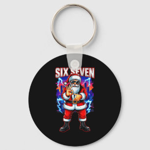 Funny Six Seven 6 7 Meme 67 Santa Christmas Men Bo Key Ring