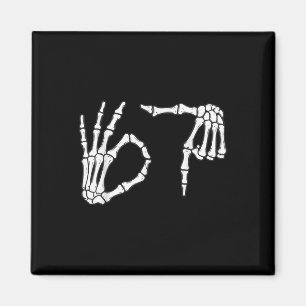 Funny Six Seven 6 7 Meme 67 Skeleton Hand Hallowee Magnet