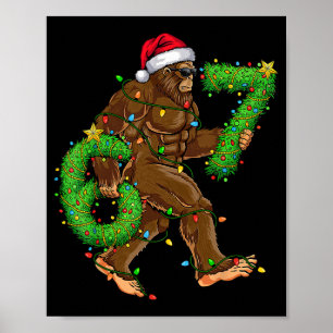 Funny Six Seven 6 7 Meme Bigfoot Christmas Shirts Poster