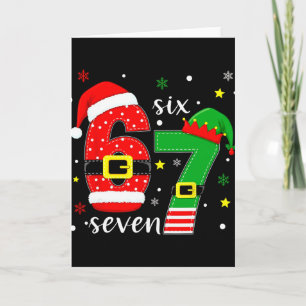 Funny Six Seven 6 7 Meme Christmas 67 Number Xmas Card