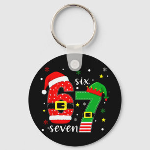 Funny Six Seven 6 7 Meme Christmas 67 Number Xmas Key Ring