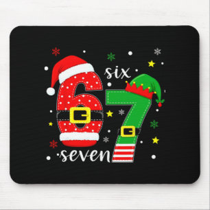 Funny Six Seven 6 7 Meme Christmas 67 Number Xmas Mouse Pad