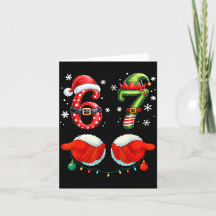 Funny Six Seven 6 7 Meme Christmas Humour Santa El Card