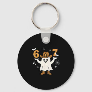 Funny Six Seven 6 7 Meme Cowboy Ghost Halloween Co Key Ring