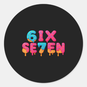 Funny Six Seven 6 7 Meme Design  Classic Round Sticker