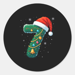 Funny Six Seven 6 7 Meme Design Couples Christmas Classic Round Sticker