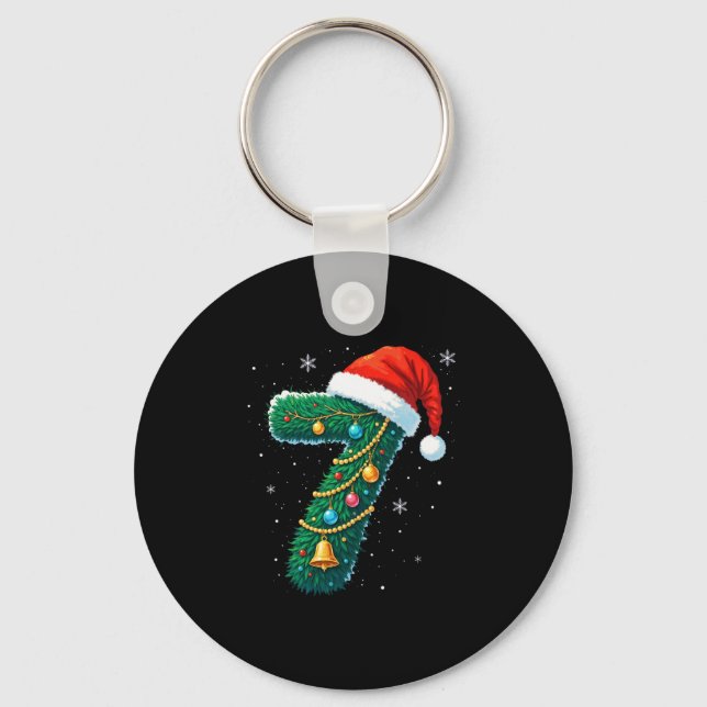 Funny Six Seven 6 7 Meme Design Couples Christmas  Key Ring (Front)