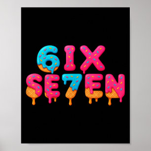 Funny Six Seven 6 7 Meme Design  Poster