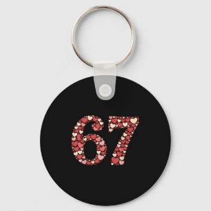 Funny Six Seven 6 7 Meme For Men Women Kids Girls  Key Ring
