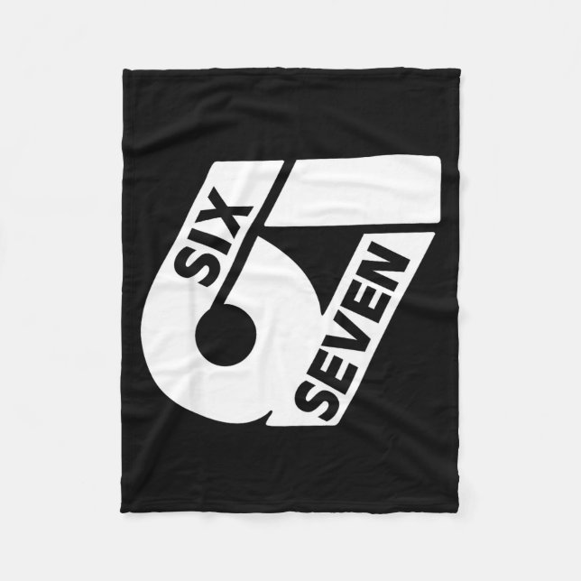Funny Six Seven 6 7 Meme Gen Alpha 6 7 Meme School Fleece Blanket (Front)