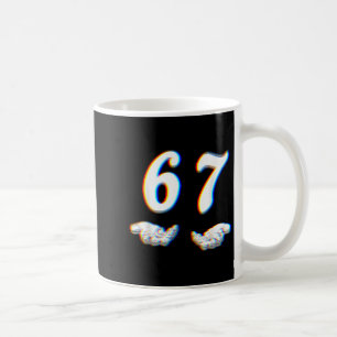 Funny Six Seven 6 7 Meme Gen Alpha Slang 67 Glitch Coffee Mug