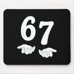 Funny Six Seven 6 7 Meme Gen Alpha Slang 67 Hands Mouse Pad
