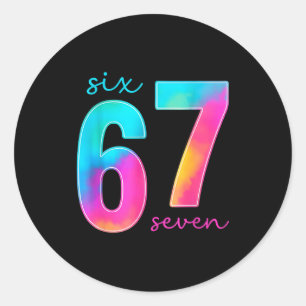 Funny Six Seven 6 7 Meme Gen Alpha Slang 67 Kids Classic Round Sticker
