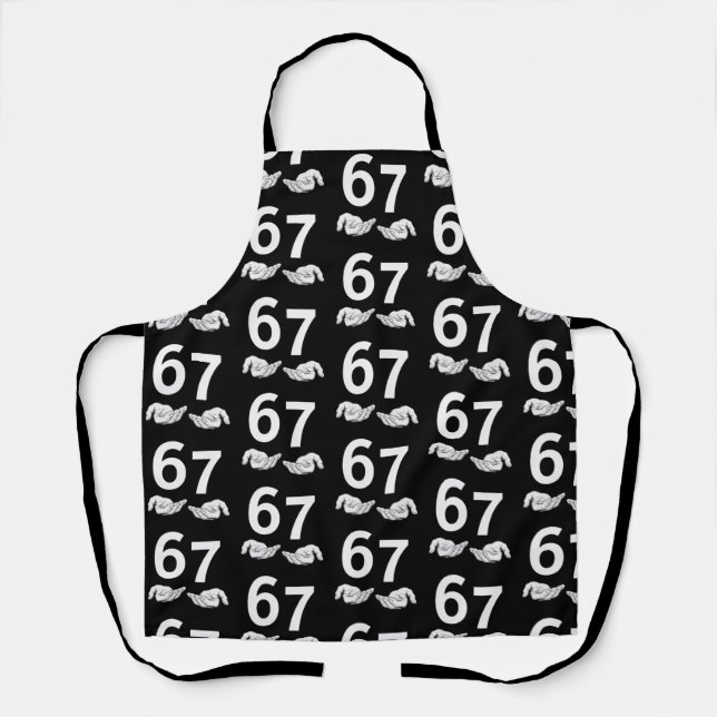 Funny Six Seven 6 7 Meme Gen Alpha Slang 6 7 Hands Apron (Front)