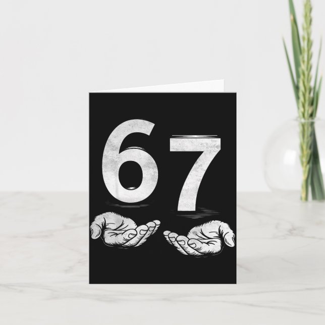 Funny Six Seven 6 7 Meme Gen Alpha Slang 6 7 Hands Card (Front)