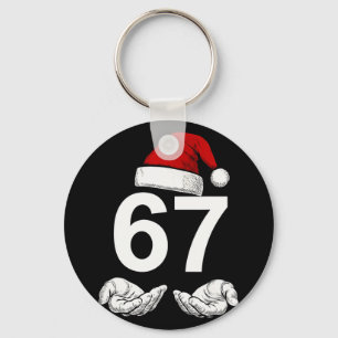 Funny Six Seven 6 7 Meme Gen Alpha Slang Christmas Key Ring