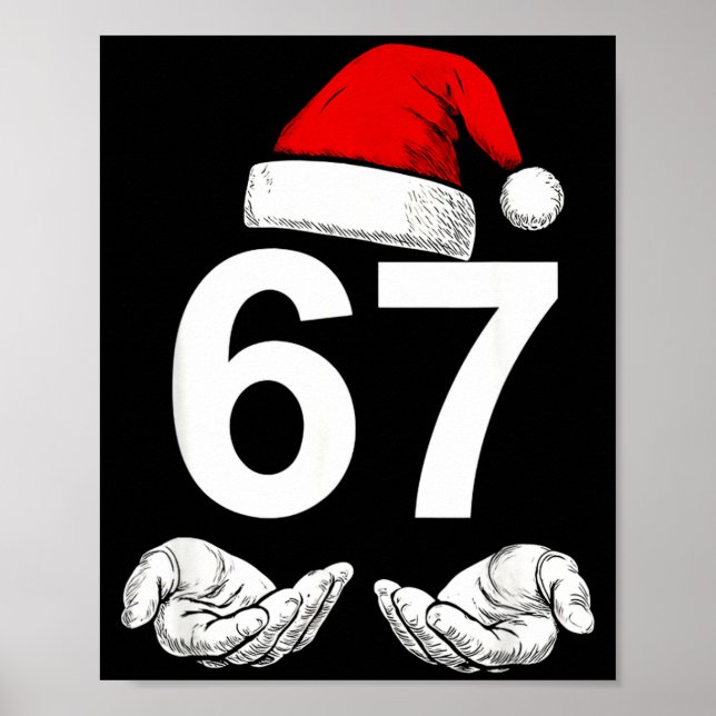 Funny Six Seven 6 7 Meme Gen Alpha Slang Christmas Poster (Front)