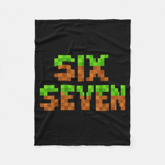 Funny Six Seven 6 7 Meme Gen Alpha Slang Game Xel  Fleece Blanket (Front)