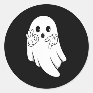 Funny six seven 6 7 meme gen alpha slang halloween classic round sticker