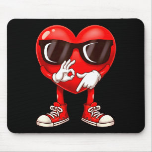 Funny Six Seven 6 7 Meme Heart Valentines Day Men  Mouse Pad