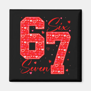 Funny Six Seven 6 7 Meme Hearts Cupid Valentines D Magnet