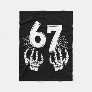 Funny Six Seven 6 7 Meme Number 67 Design Couples  Fleece Blanket