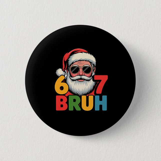 Funny Six Seven 6 7 Meme Santa Christmas Men Boys  6 Cm Round Badge (Front)