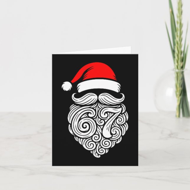 Funny Six Seven 6 7 Meme Santa Christmas Shirt Men Card (Front)