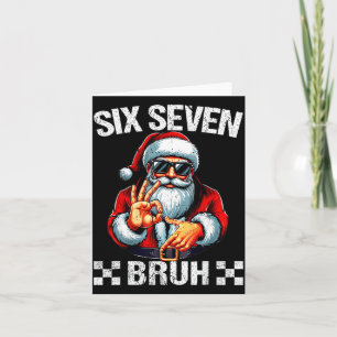 Funny Six Seven 6 7 Meme Santa Christmas Shirt Men Card