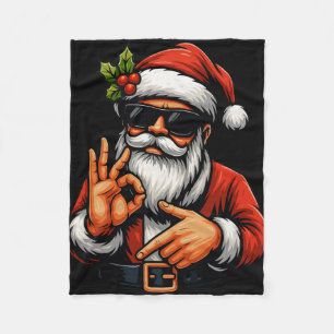 Funny Six Seven 6 7 Meme Santa Christmas Shirt Men Fleece Blanket