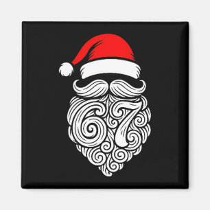 Funny Six Seven 6 7 Meme Santa Christmas Shirt Men Magnet