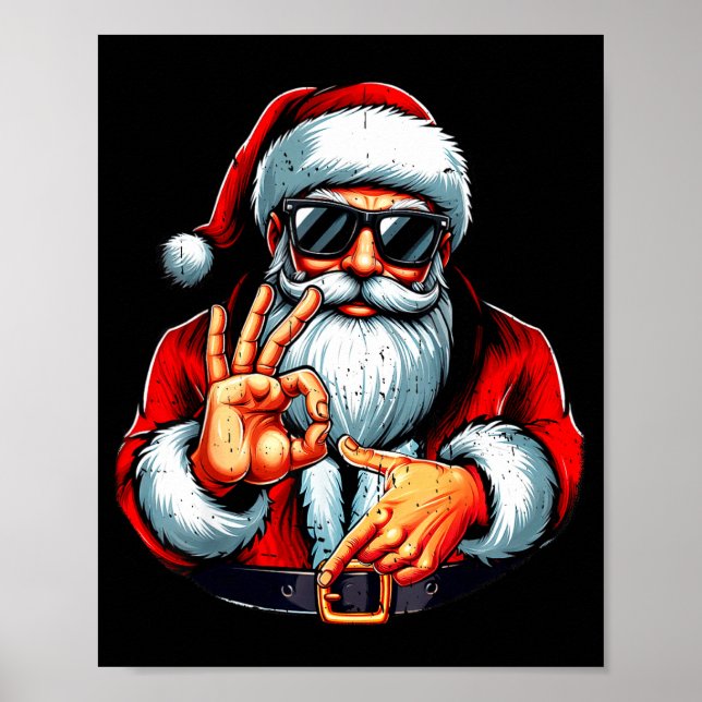 Funny Six Seven 6 7 Meme Santa Christmas Shirt Men Poster (Front)