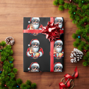 Funny Six Seven 6 7 Meme Santa Christmas Wrapping Paper