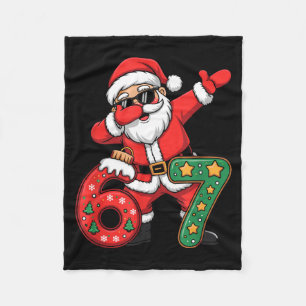 Funny Six Seven 6 7 Meme Santa Dab Christmas Dabbi Fleece Blanket